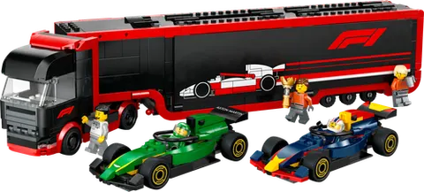 LEGO 60445 F1 Truck with RB20 & AMR24 F1 Cars